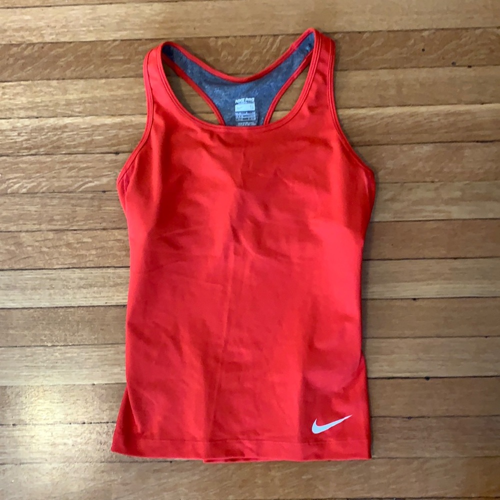 Red Nike workout tank